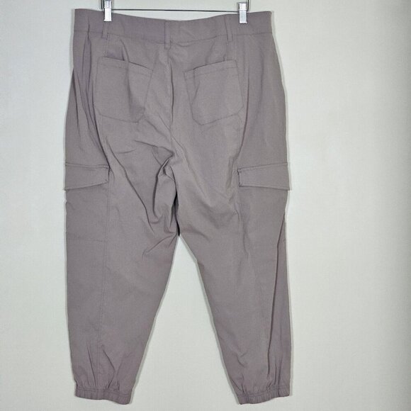 Torrid Joggers Womens 18 Beige Happy Camper Ripstop Crop Active Pockets Stretch - Picture 2 of 14